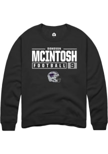 Donovan McIntosh Rally Mens Black K-State Wildcats NIL Stacked Box Crew Sweatshirt