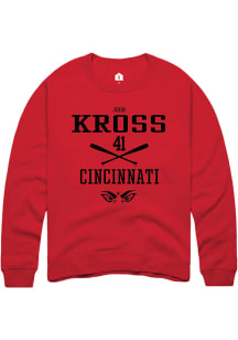 Josh Kross  Rally Cincinnati Bearcats Mens Red NIL Sport Icon Long Sleeve Crew Sweatshirt