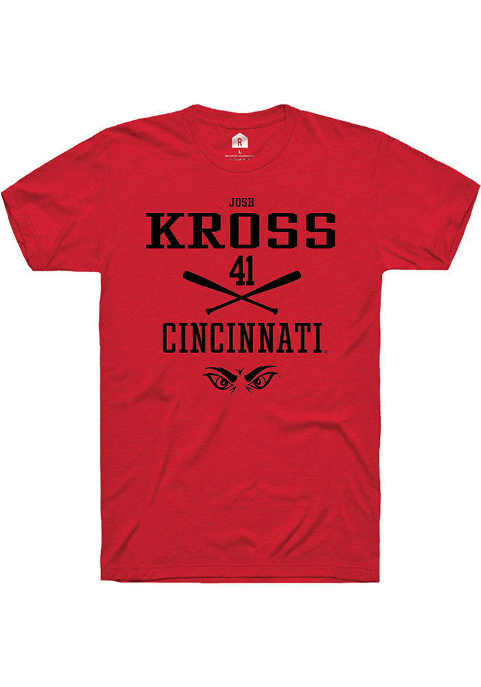 Josh Kross Cincinnati Bearcats Red Rally NIL Sport Icon Short Sleeve T Shirt