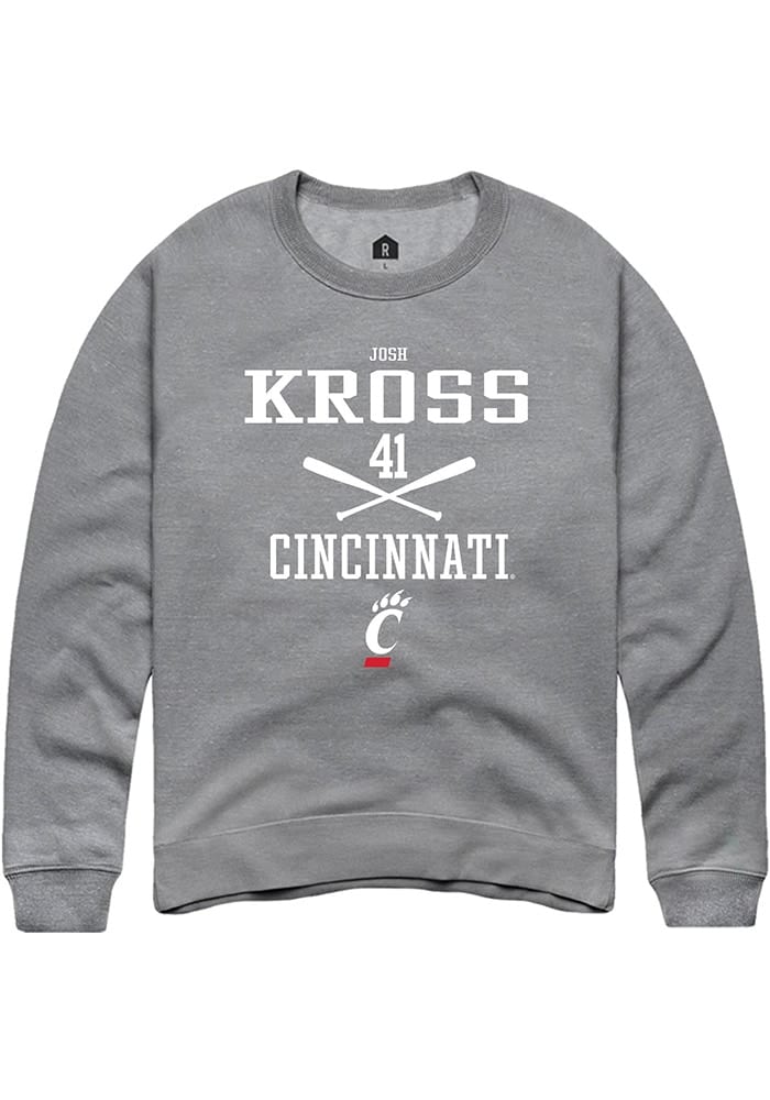 Josh Kross  Rally Cincinnati Bearcats Mens Graphite NIL Sport Icon Long Sleeve Crew Sweatshirt