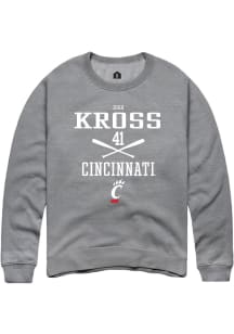 Josh Kross  Rally Cincinnati Bearcats Mens Graphite NIL Sport Icon Long Sleeve Crew Sweatshirt