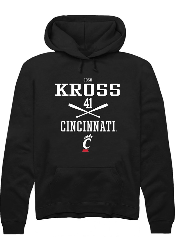 Josh Kross Rally Cincinnati Bearcats Mens Black NIL Sport Icon Long Sleeve Hoodie