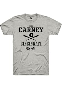 Marc Carney  Cincinnati Bearcats Ash Rally NIL Sport Icon Short Sleeve T Shirt