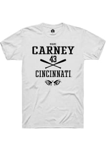 Marc Carney  Cincinnati Bearcats White Rally NIL Sport Icon Short Sleeve T Shirt