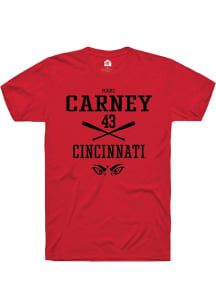 Marc Carney  Cincinnati Bearcats Red Rally NIL Sport Icon Short Sleeve T Shirt