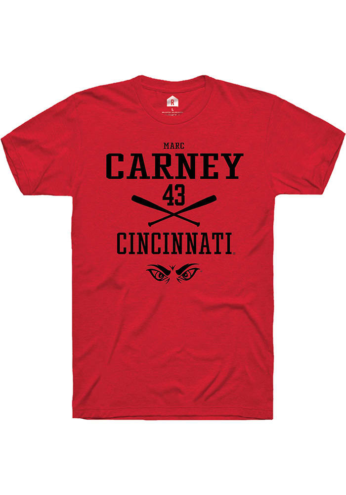 Marc Carney Cincinnati Bearcats Red Rally NIL Sport Icon Short Sleeve T Shirt
