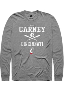 Marc Carney  Cincinnati Bearcats Grey Rally NIL Sport Icon Long Sleeve T Shirt