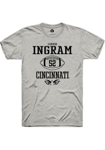 Connor Ingram  Cincinnati Bearcats Ash Rally NIL Sport Icon Short Sleeve T Shirt