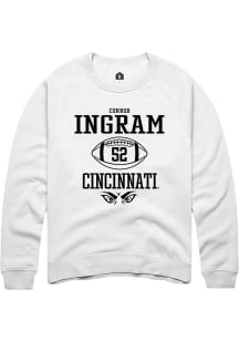 Connor Ingram  Rally Cincinnati Bearcats Mens White NIL Sport Icon Long Sleeve Crew Sweatshirt