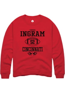 Connor Ingram  Rally Cincinnati Bearcats Mens Red NIL Sport Icon Long Sleeve Crew Sweatshirt