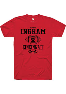Connor Ingram  Cincinnati Bearcats Red Rally NIL Sport Icon Short Sleeve T Shirt