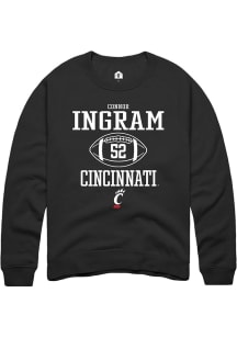 Connor Ingram  Rally Cincinnati Bearcats Mens Black NIL Sport Icon Long Sleeve Crew Sweatshirt