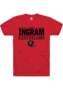 Connor Ingram  Cincinnati Bearcats Red Rally NIL Stacked Box Short Sleeve T Shirt