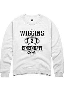 Dee Wiggins  Rally Cincinnati Bearcats Mens White NIL Sport Icon Long Sleeve Crew Sweatshirt