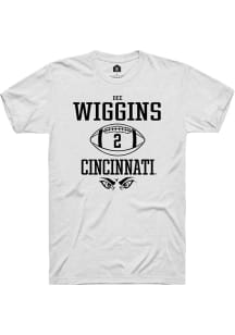 Dee Wiggins  Cincinnati Bearcats White Rally NIL Sport Icon Short Sleeve T Shirt