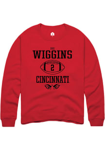 Dee Wiggins  Rally Cincinnati Bearcats Mens Red NIL Sport Icon Long Sleeve Crew Sweatshirt