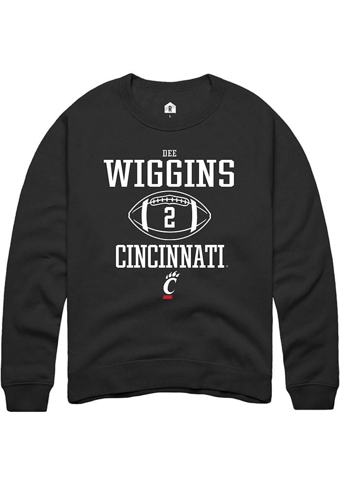 Dee Wiggins Rally Cincinnati Bearcats Mens Black NIL Sport Icon Long Sleeve Crew Sweatshirt