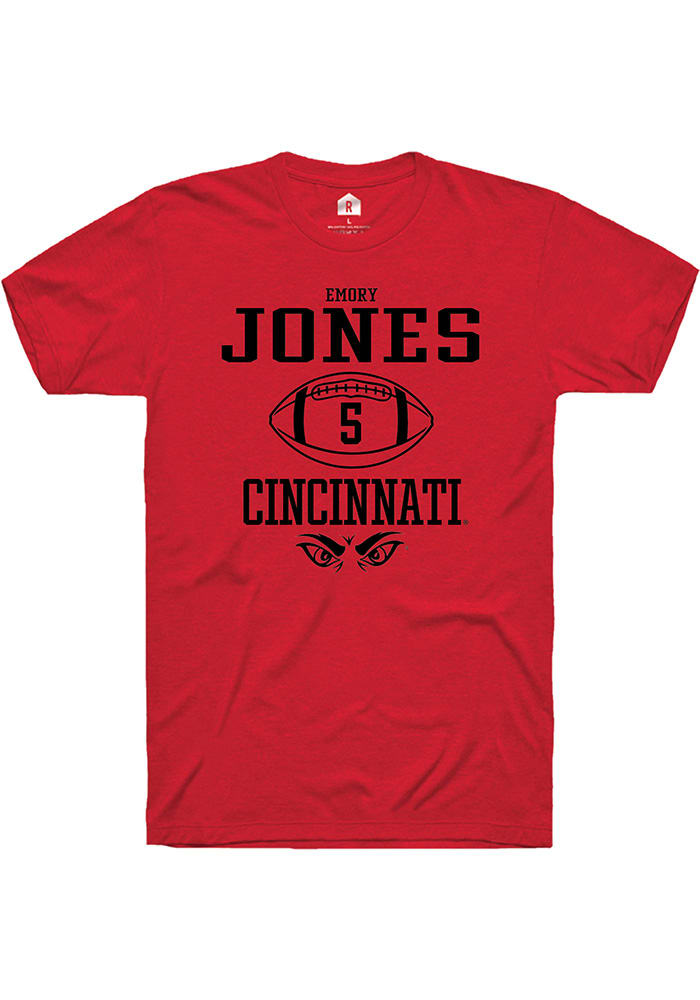 Emory Jones Cincinnati Bearcats Red Rally NIL Sport Icon Short Sleeve T Shirt