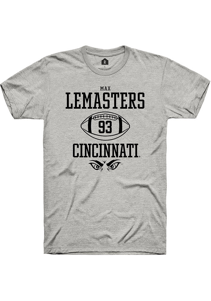 Max Lemasters Cincinnati Bearcats Grey Rally NIL Sport Icon Short Sleeve T Shirt
