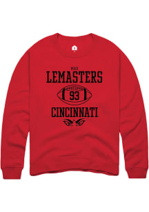 Max Lemasters  Rally Cincinnati Bearcats Mens Red NIL Sport Icon Long Sleeve Crew Sweatshirt