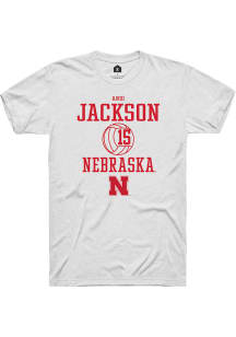 Andi Jackson White Nebraska Cornhuskers NIL Sport Icon Short Sleeve T Shirt