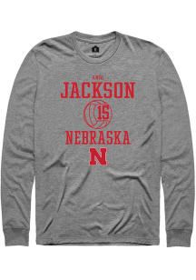 Andi Jackson  Nebraska Cornhuskers Grey Rally NIL Sport Icon Long Sleeve T Shirt