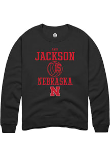 Andi Jackson  Rally Nebraska Cornhuskers Mens Black NIL Sport Icon Long Sleeve Crew Sweatshirt