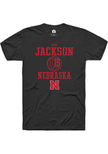 Andi Jackson  Nebraska Cornhuskers Black Rally NIL Sport Icon Short Sleeve T Shirt