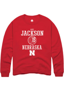 Andi Jackson  Rally Nebraska Cornhuskers Mens Red NIL Sport Icon Long Sleeve Crew Sweatshirt