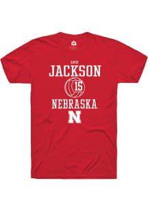 Andi Jackson  Nebraska Cornhuskers Red Rally NIL Sport Icon Short Sleeve T Shirt