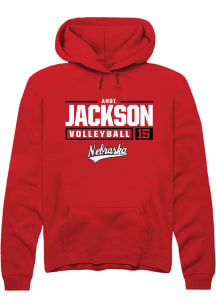 Andi Jackson  Rally Nebraska Cornhuskers Mens Red NIL Stacked Box Long Sleeve Hoodie