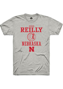 Bergen Reilly  Nebraska Cornhuskers Ash Rally NIL Sport Icon Short Sleeve T Shirt