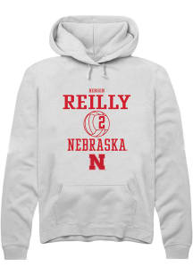 Bergen Reilly  Rally Nebraska Cornhuskers Mens White NIL Sport Icon Long Sleeve Hoodie