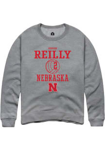 Bergen Reilly  Rally Nebraska Cornhuskers Mens Grey NIL Sport Icon Long Sleeve Crew Sweatshirt