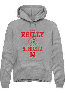 Bergen Reilly  Rally Nebraska Cornhuskers Mens Grey NIL Sport Icon Long Sleeve Hoodie