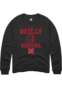 Bergen Reilly  Rally Nebraska Cornhuskers Mens Black NIL Sport Icon Long Sleeve Crew Sweatshirt