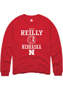 Bergen Reilly  Rally Nebraska Cornhuskers Mens Red NIL Sport Icon Long Sleeve Crew Sweatshirt