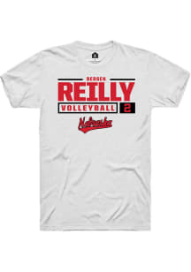 Bergen Reilly  Nebraska Cornhuskers White Rally NIL Stacked Box Short Sleeve T Shirt