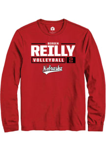 Bergen Reilly  Nebraska Cornhuskers Red Rally NIL Stacked Box Long Sleeve T Shirt