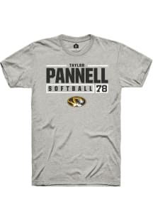 Taylor Pannell  Missouri Tigers Grey Rally NIL Stacked Box Short Sleeve T Shirt