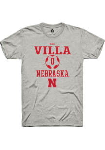 Cece Villa Ash Nebraska Cornhuskers NIL Sport Icon Short Sleeve T Shirt