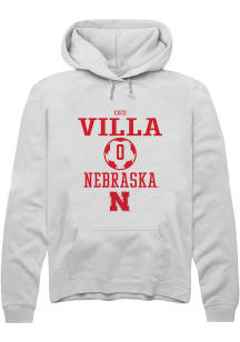 Cece Villa Rally Mens White Nebraska Cornhuskers NIL Sport Icon Hooded Sweatshirt