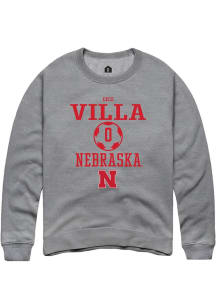 Cece Villa Rally Mens Graphite Nebraska Cornhuskers NIL Sport Icon Crew Sweatshirt