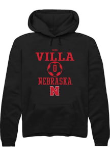 Cece Villa Rally Mens Black Nebraska Cornhuskers NIL Sport Icon Hooded Sweatshirt