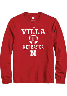 Cece Villa Rally Mens Red Nebraska Cornhuskers NIL Sport Icon Tee