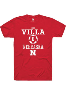 Cece Villa Red Nebraska Cornhuskers NIL Sport Icon Short Sleeve T Shirt