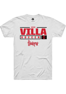 Cece Villa White Nebraska Cornhuskers NIL Stacked Box Short Sleeve T Shirt