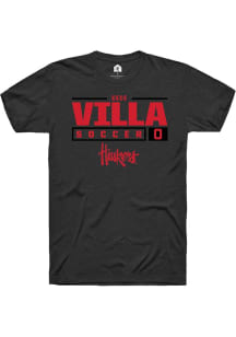 Cece Villa Black Nebraska Cornhuskers NIL Stacked Box Short Sleeve T Shirt