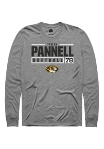 Taylor Pannell  Missouri Tigers Grey Rally NIL Stacked Box Long Sleeve T Shirt