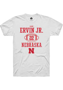 Gabe Ervin Jr.  Nebraska Cornhuskers White Rally NIL Sport Icon Short Sleeve T Shirt